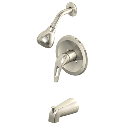 EZ-FLO Prestige Brushed Nickel 1-handle Single Function Round Bathtub and Shower Faucet