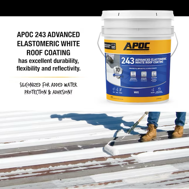 APOC 243 4.75-Gallon White Elastomeric Reflective Roof Coating