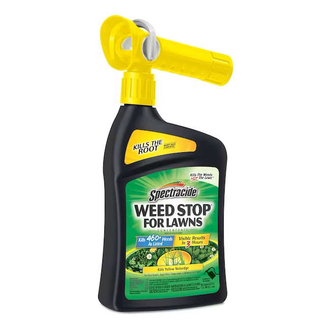 Spectracide Weed Stop para césped, rociador de extremo de manguera de 32 onzas líquidas, herbicida concentrado para césped