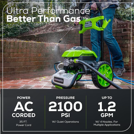 Greenworks 2100 PSI 1.2-Gallons Cold Water Pressure Washer