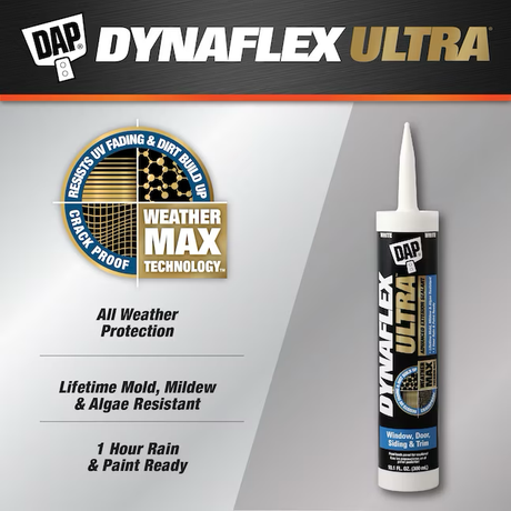 DAP DYNAFLEX ULTRA 10.1-oz White Paintable Latex Caulk