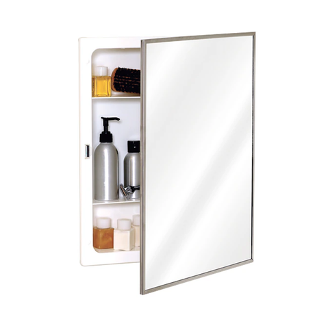 Project Source 16.13-in x 20.13-in Surface/Recessed Mount Stainless Steel Mirrored Rectangle Medicine Cabinet