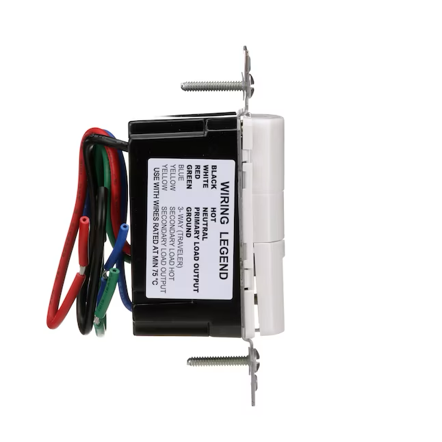 Eaton Interruptor de luz con sensor de movimiento de ocupación, unipolar/3 vías, 15 amperios, blanco/almendra claro/marfil