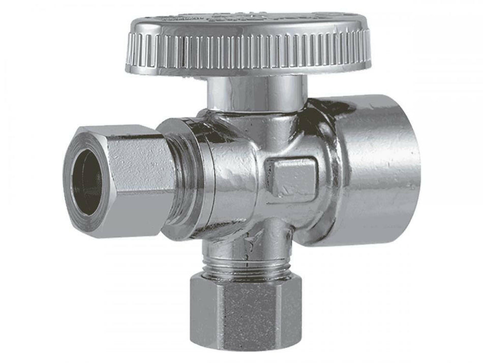 SharkBite 1/2 pulg. FIP x 3/8 pulg. OD Compresión x 3/8 pulg. OD Compresión Tubo de hierro Tope de salida doble