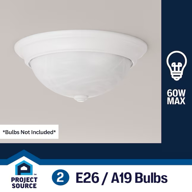Project Source 2-Light 13-in White LED Flush Mount Light (2-Pack)
