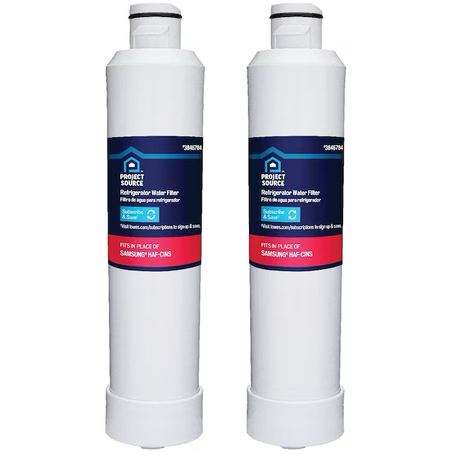 Project Source Filtro de agua giratorio para refrigerador de 6 meses S-2-2 compatible con Samsung HAF-CINS, paquete de 2