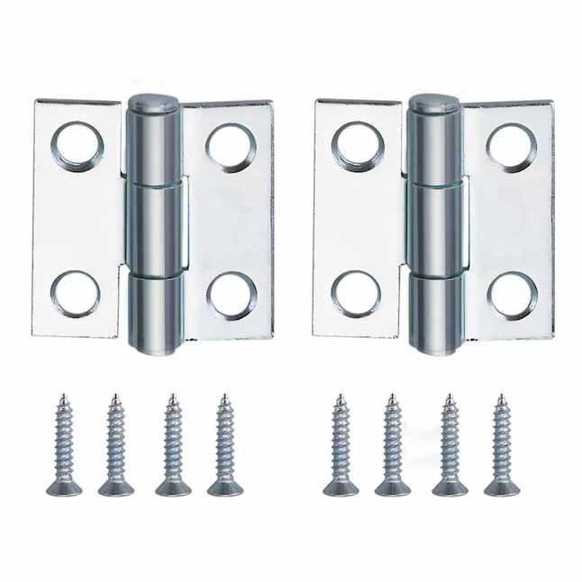 RELIABILT 1-in H Silver Mortise Interior/Exterior Door Hinge (2-Pack)