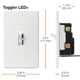 Lutron Toggler - Interruptor de atenuación de luz LED unipolar/3 vías, color blanco