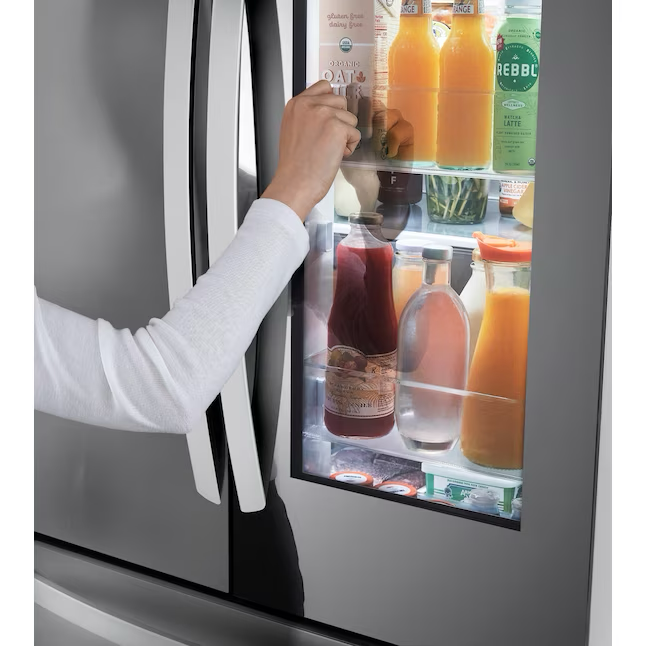 LG Counter-depth InstaView 26.5-cu ft Smart French Door Refrigerator with Ice Maker and Water dispenser (Stainless Steel) ENERGY STAR