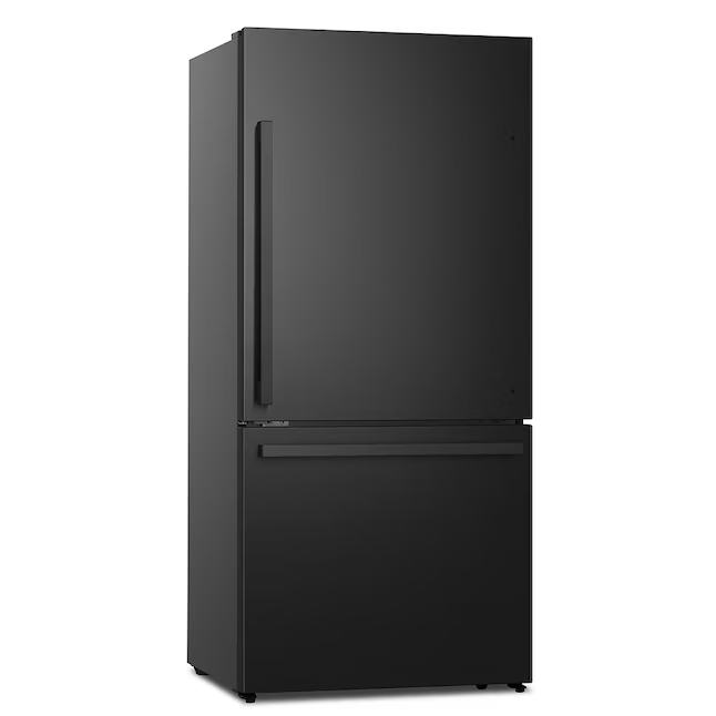 Hisense 17.2-cu ft Counter-depth Bottom-Freezer Refrigerator (Black Metallic Steel) ENERGY STAR