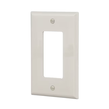 Eaton 1-Gang Midsize Light Almond Polycarbonate Indoor Decorator Wall Plate