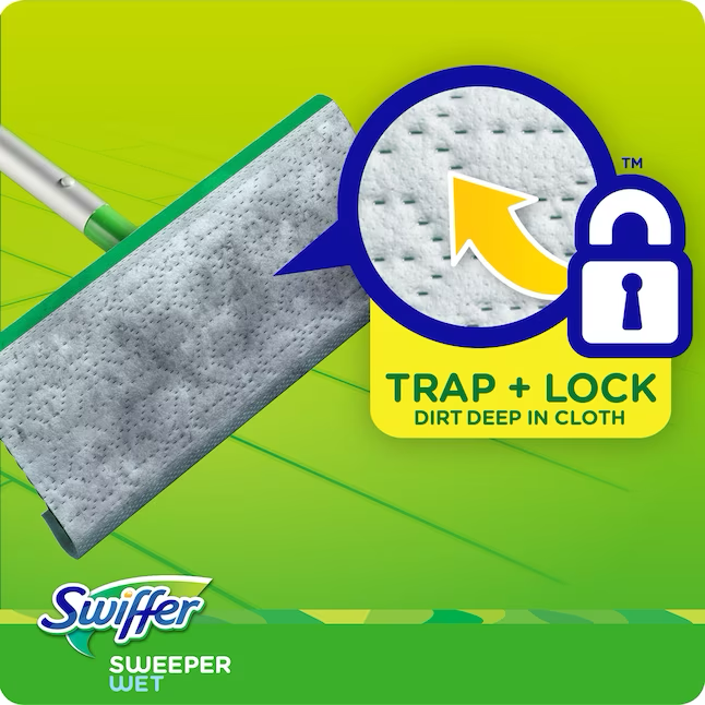 Swiffer Sweeper Recambio de fibra de celulosa/polipropileno con aroma fresco y húmedo (paquete de 24)
