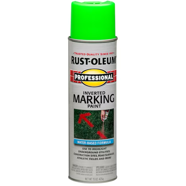 Pintura para marcar a base de agua verde profesional Rust-Oleum (lata en aerosol)
