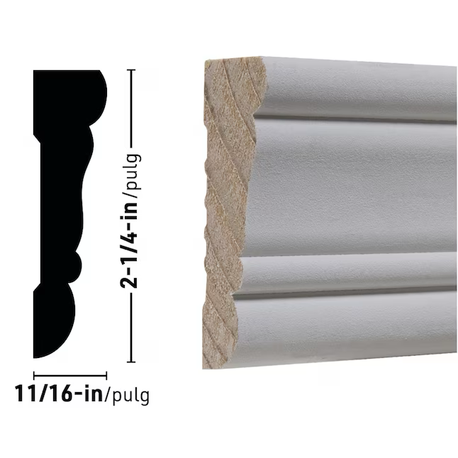 RELIABILT 11/16-in x 2-1/4-in x 10-ft Primed Pine 3100 Casing