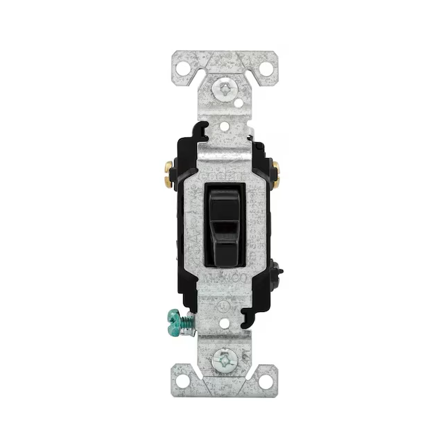 Eaton 20-Amp 3-Way Toggle Light Switch, Black