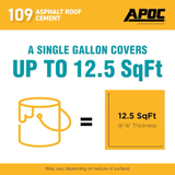 APOC 109 Sellador de techos de cemento impermeable con fibras de 4,75 galones