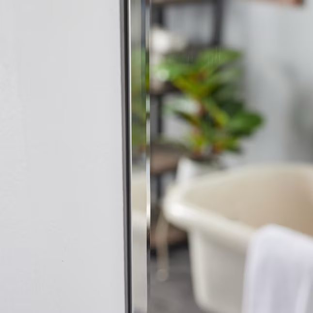 Project Source 36-in W x 48.0-in H Rectangle Silver Beveled Frameless Wall Mirror