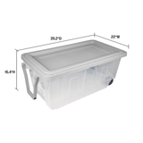 Project Source Large 40-Gallons (160-Quart) Clear Heavy Duty Rolling Tote with Standard Snap Lid