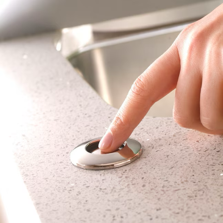 InSinkErator SinkTop Switch Interruptor para eliminación de basura de plástico de níquel satinado de 7,5 pulgadas 