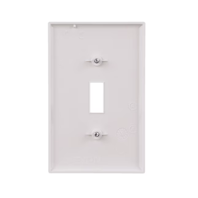 Single Gang Toggle Switch Wall Face Plate – (Standard, White)