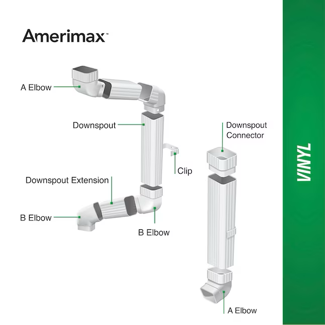 Conector de canalón de vinilo Amerimax (5 pulgadas x 0,41 pies)