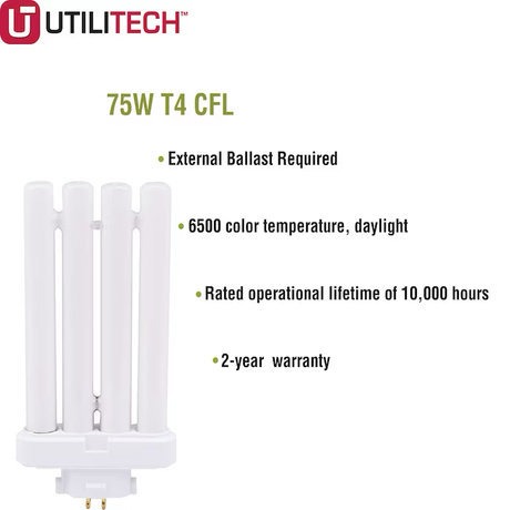 Utilitech Cfl 75-Watt EQ Quad tube Daylight Gx10q-4 Pin Base Cfl Light Bulb