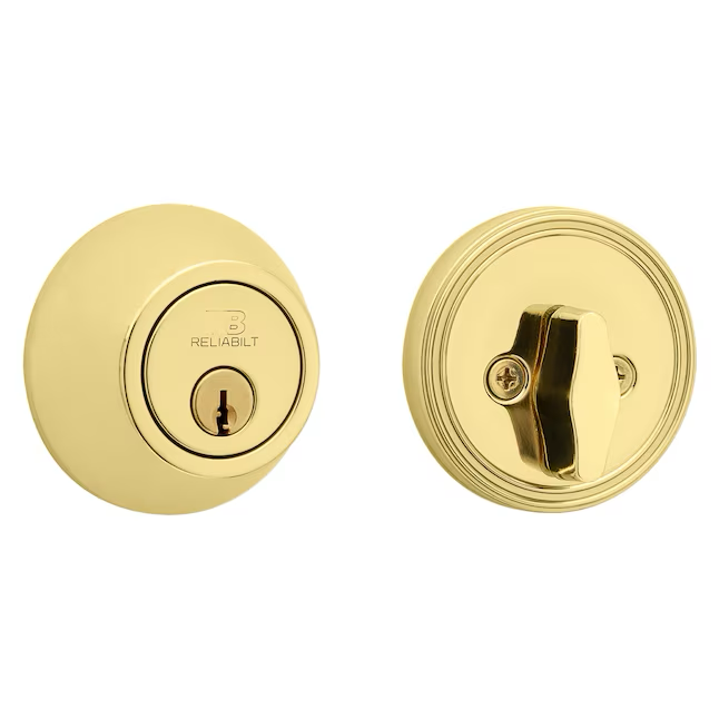 RELIABILT Polished Brass Single Cylinder Deadbolt