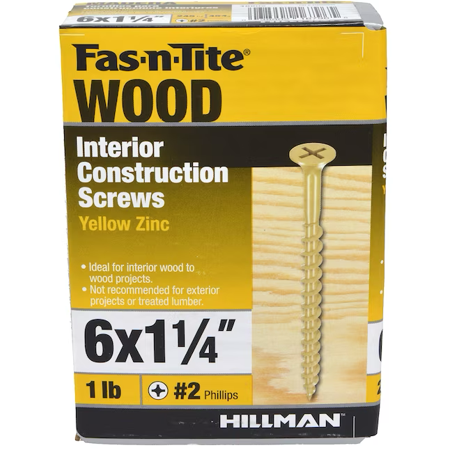 Tornillos para madera para interiores de zinc amarillo Fas-n-Tite n.º 6 x 1-1/4 pulgadas