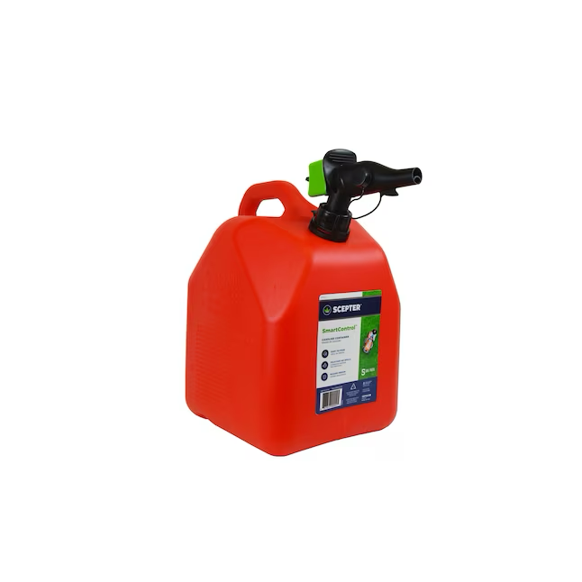 Sceptre USA Lata de gas de plástico rojo con boquilla de ventilación automática, capacidad de 5 galones, cumple con la EPA