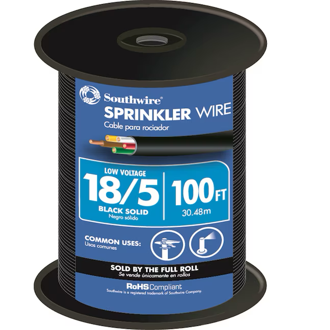 Cable para aspersor sólido 18/5 de 100 pies Southwire (por rollo)