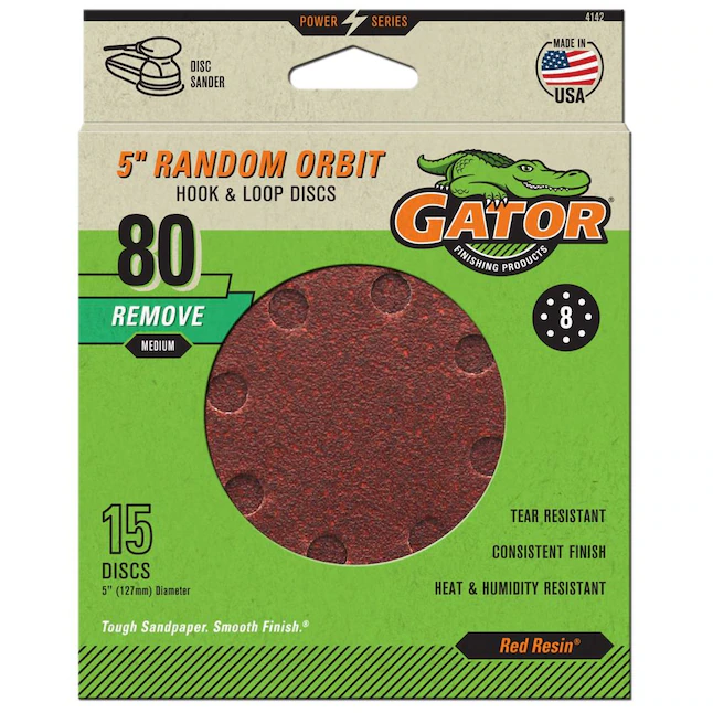 Gator 15-Piece Aluminum Oxide 80-Grit Disc Sandpaper