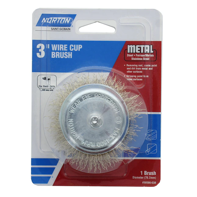 Norton Wire Cup Brush 3-Zoll-Grobdraht-Topfbürste für elektrische Bohrmaschinen