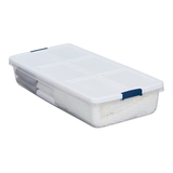 Project Source Large 13-Gallons (52-Quart) Clear, White Underbed Tote with Latching Lid