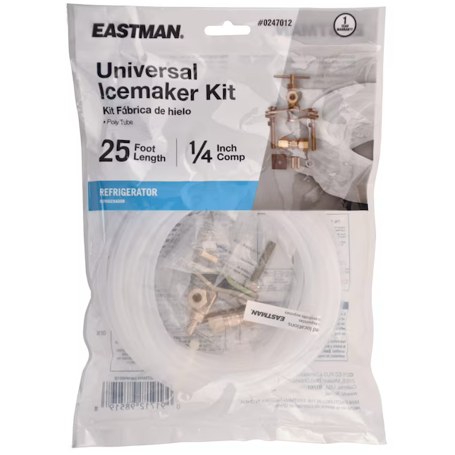 Eastman 15-ft 1/4 OD Inlet x 1/4 OD Outlet Copper Ice Maker Kit - 0