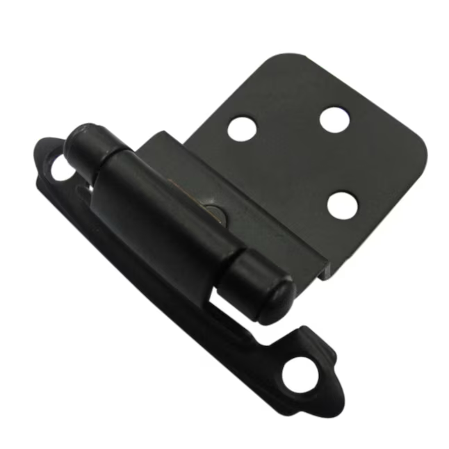 RELIABILT 200-Degree 3/8-in Inset Surface Self-closing Matte Black Cabinet Hinge, (2-Pieces)