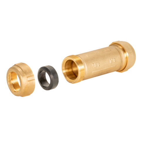 EZ-FLO 3/4 in. IPS - 1 in. Copper Compression Coupling - Brass 5 in. Long Pattern
