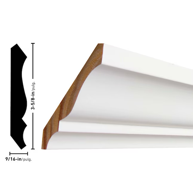 Moldura de corona L 49 de pino imprimado de 8 pies RELIABILT