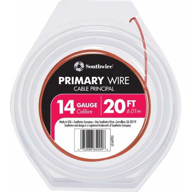 Southwire 20-ft 14-AWG Stranded Red Gpt Primary Wire