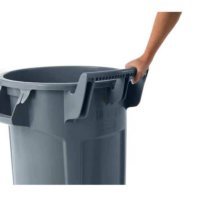 Rubbermaid Commercial Products BRUTE 44- Gallons Gray Plastic Wheeled Trash Can Outdoor
