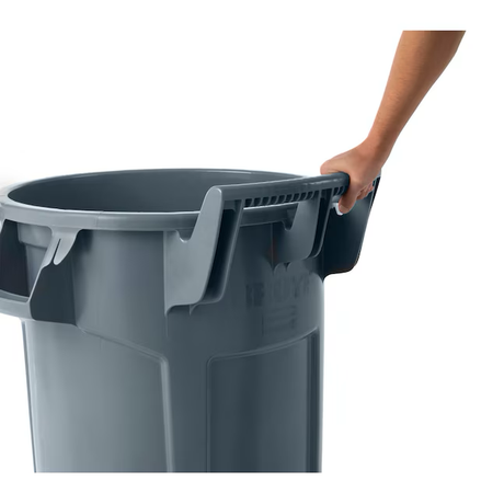 Rubbermaid Commercial Products BRUTE 44- Gallons Gray Plastic Wheeled Trash Can Outdoor