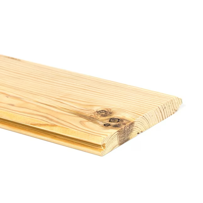 RELIABILT 5.375-in x 12-ft Unfinished Pine Tongue and Groove Wall Plank (1-Pack, Covers 5.166-sq ft)