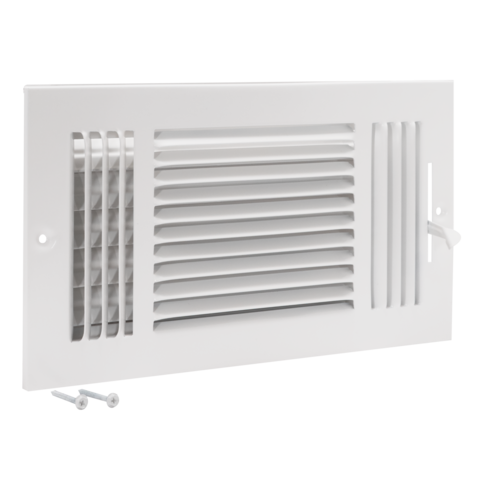 EZ-FLO 12 in. x 6 in. (Duct Size) 3-Way Steel Wall/Ceiling Register White