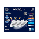 GE Reveal Downlight empotrable enlatado LED redondo regulable, color blanco, 5 o 6 pulgadas, 650 lúmenes (paquete de 3)