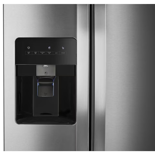 Whirlpool 24.6-cu ft Side-by-Side Refrigerator with Ice Maker, Water and Ice Dispenser (Fingerprint Resistant Stainless Steel)