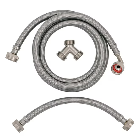 Eastman 72-in 3/4-in Fht Inlet x 3/4-in Fht Outlet Braided Stainless Steel Steam Dryer Installation Kit