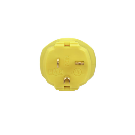 Eaton Arrow Hart Enchufe recto resistente de conexión a tierra de 3 cables NEMA 5-20 de 20 amperios y 125 voltios, amarillo