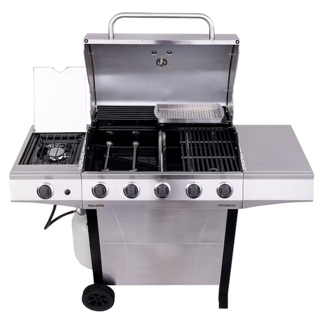 Char-Broil Performance Series Silver 5-Burner Liquid Propane Gas Grill with 1 Side Burner