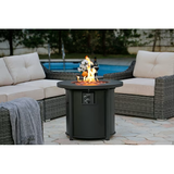 Style Selections 30-in W 50000-BTU Black Steel Propane Gas Fire Pit Table