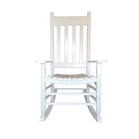 Style Selections White Wood Frame Rocking Chair with Slat Seat
