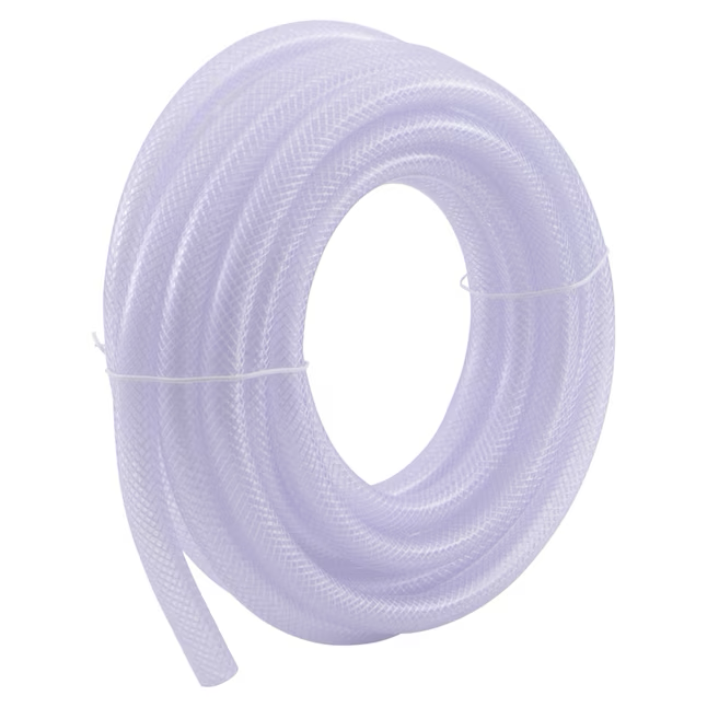 Tubo de vinilo trenzado reforzado transparente de PVC reforzado EZ-FLO de 3/8 pulgadas de diámetro interior x 20 pies